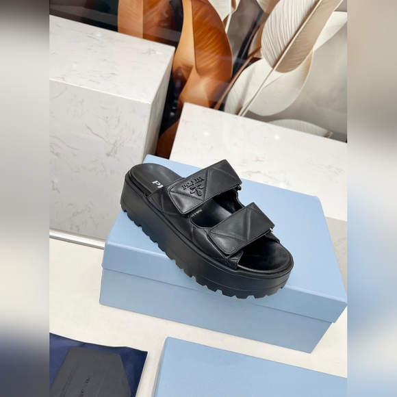 Prada Women’s Padded Nappa Leather Slides - Picture 8 of 9